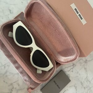Miu miu white cateye sunglasses MU03ZS brand new